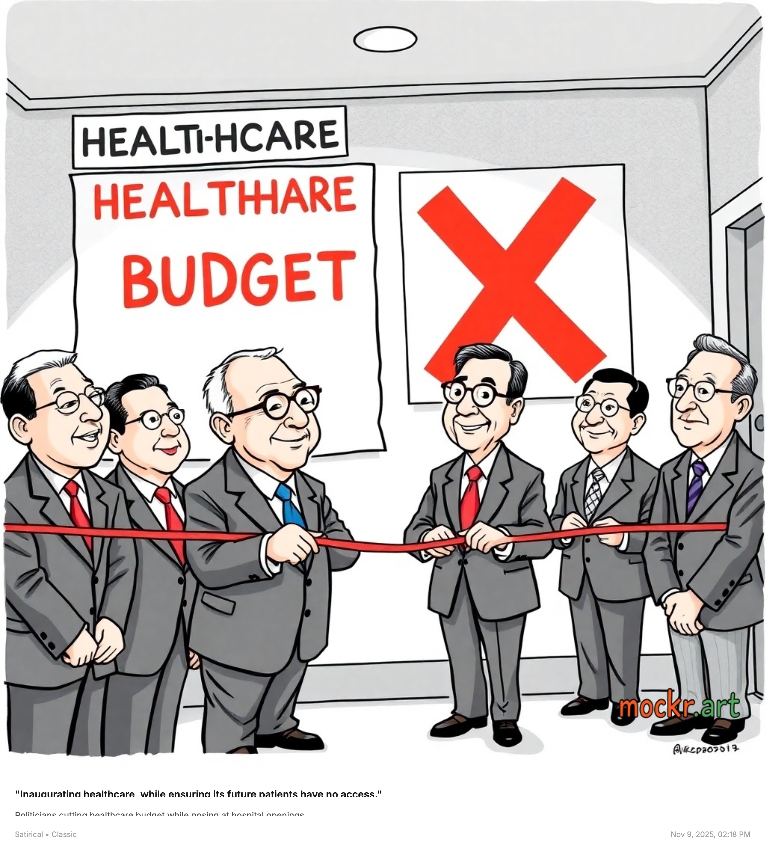 Politics satire example: Budget Hypocrisy